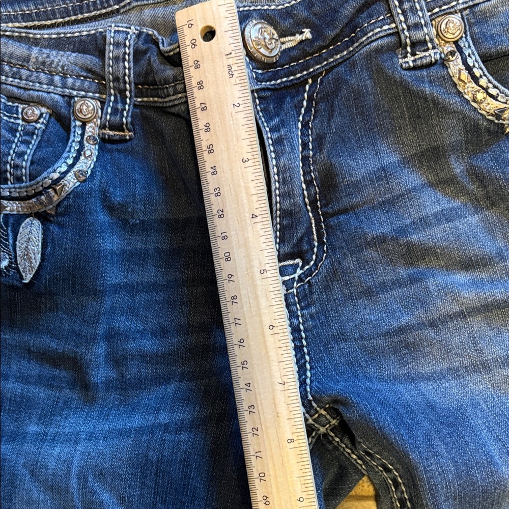 Grace in LA Womens Bootcut Jeans Feather Dreamcatcher Bling Western Y2K Size 31 - Picture 10 of 14